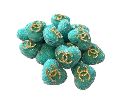 CC Sugar Heart Designer Inspired Bead for Beadable Pens, Stylus, Pencils, Keychains and More!