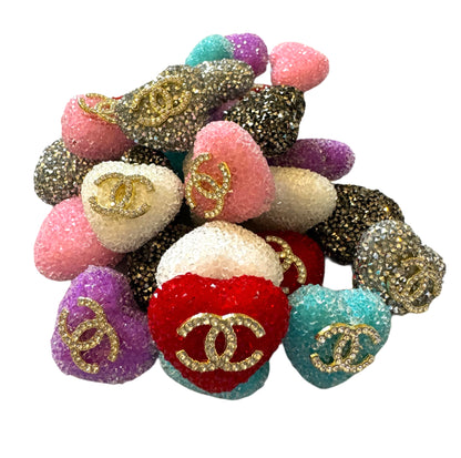 CC Sugar Heart Designer Inspired Bead for Beadable Pens, Stylus, Pencils, Keychains and More!