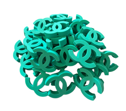 CC Letters Designer Inspired Silicone Focal Bead for Beadable Pens, Stylus, Pencils, Keychains and More