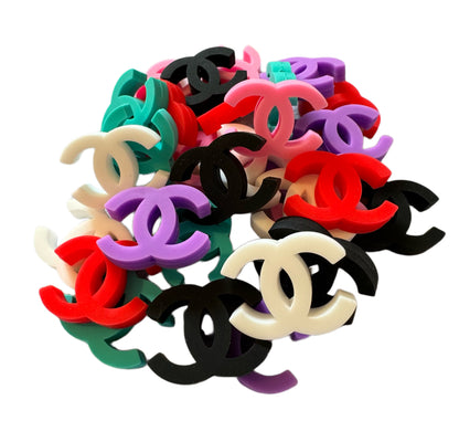 CC Letters Designer Inspired Silicone Focal Bead for Beadable Pens, Stylus, Pencils, Keychains and More