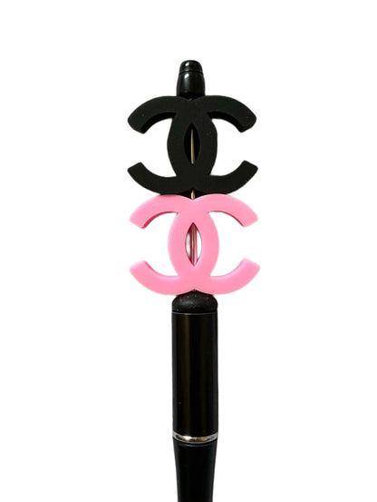 CC Letters Designer Inspired Silicone Focal Bead for Beadable Pens, Stylus, Pencils, Keychains and More