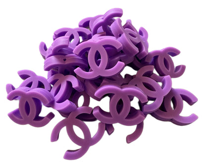 CC Letters Designer Inspired Silicone Focal Bead for Beadable Pens, Stylus, Pencils, Keychains and More