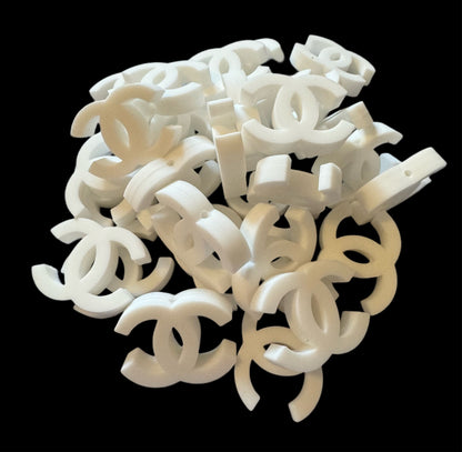 CC Letters Designer Inspired Silicone Focal Bead for Beadable Pens, Stylus, Pencils, Keychains and More