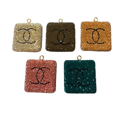 CC Rhinestone Pendant Designer Inspired Bead for Beadable Pens, Stylus, Pencils, Keychains and More!