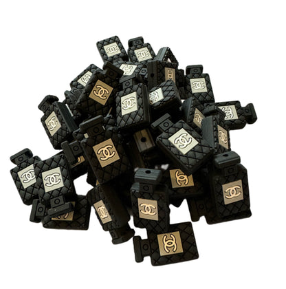 CC Perfume Bottle Designer Inspired Silicone Focal Bead for Beadable Pens, Stylus, Pencils, Keychains and More