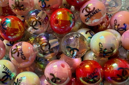 CC Pink and Red Mix with AB Designer Inspired Acrylic Bead for Beadable Pens, Stylus, Pencils, Keychains and More!