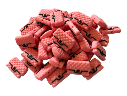 CC Small Purse or Hand Bag Designer Inspired Silicone Focal Bead for Beadable Pens, Stylus, Pencils, Keychains and More