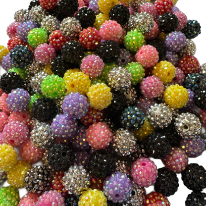 10 or 25 Pieces 16mm Acrylic Rhinestone Beads Mix for Beadable Pens, Keychains, Bracelets, Earrings and More. Perfect for Your DIY Projects!