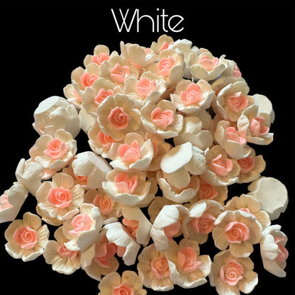 19mm Luminous Raised Center Resin Rose Flower Flatback Cabochon. Perfect for Your DIY for Phone Cases Water Bottles Scrapbook Hair Accessory