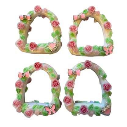 Ultra Premium 54mm Handmade Arched Window Frame with Flowers for Beadable Pens, Keychains, and More! Great for Wedding Bears!