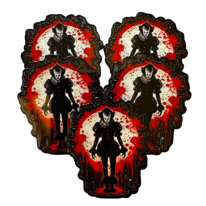 CUSTOMIZED! 5 Pieces Halloween Horror Characters Flatback One Sided Planar Acrylic with Glitter Back for Keychains, Badge Reels, Earrings & More! Jason, Freddy, Michael, Pennywise +