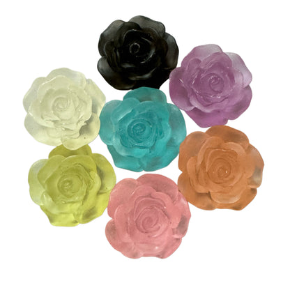 19mm Luminous Resin Flat Rose Flower Flatback Cabochon. Perfect for Your DIY Projects for Phone Cases, Water Bottles, Hair Accessory & More!