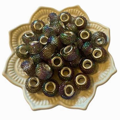 Acrylic Rhinestone Like Wheel Beads or Spacers with Large Hole for Beadable Pen, Keychain, Bracelet and More! Perfect for Your DIY Creations