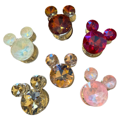 26mm Large Rhinestone and Metal Mouse Head Beads for Beadable Pens, Keychains, Bracelets, Earrings & More! Perfect for All Your DIY Projects