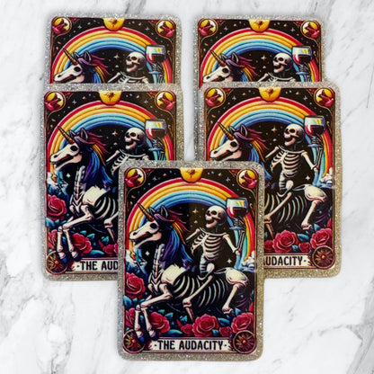 5 Pieces Tarot Card Mix or One Design Planar Acrylic with Glitter Back for Keychains, Badge Reels, Earrings and More! The Drama Queen, The Boss, The Audacity, The Anti Social