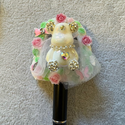 Ultra Premium 54mm Handmade Arched Window Frame with Flowers for Beadable Pens, Keychains, and More! Great for Wedding Bears!