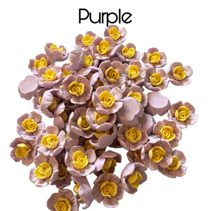 19mm Luminous Raised Center Resin Rose Flower Flatback Cabochon. Perfect for Your DIY for Phone Cases Water Bottles Scrapbook Hair Accessory