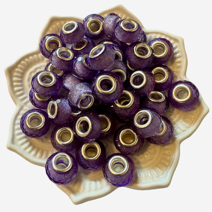Acrylic Glitter Wheel Beads or Spacers with Large Hole for Beadable Pen, Keychains, Bracelets and More!  Perfect for Your DYI Creations!