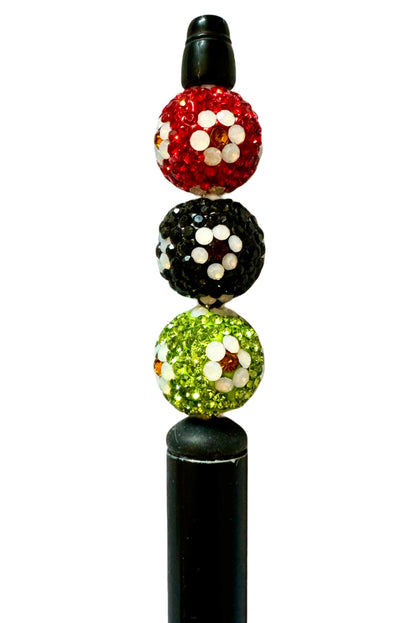 16mm Pave Rhinestone & Clay Beads with Flowers for Beadable Pens, Keychains, Bracelets, Earrings and More!  Perfect for All Your DIY!