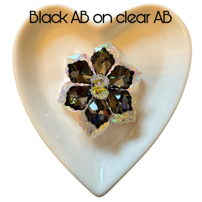 Stunning Handmade Double Layer with Individual Petals 45mm Large Flat Back Glass Flower Cabochon for Your DIY Creations. Sold Individually