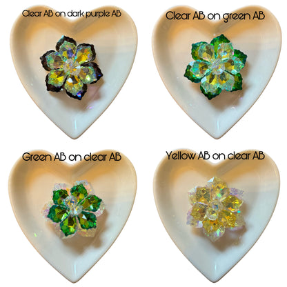 Stunning Handmade Double Layer with Individual Petals 45mm Large Flat Back Glass Flower Cabochon for Your DIY Creations. Sold Individually