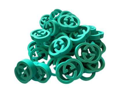 GG Letters Designer Inspired Silicone Focal Bead for Beadable Pens, Stylus, Pencils, Keychains and More