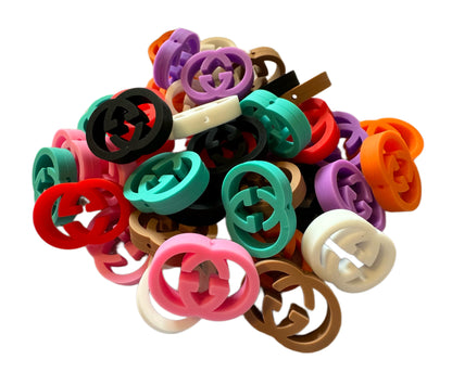 GG Letters Designer Inspired Silicone Focal Bead for Beadable Pens, Stylus, Pencils, Keychains and More