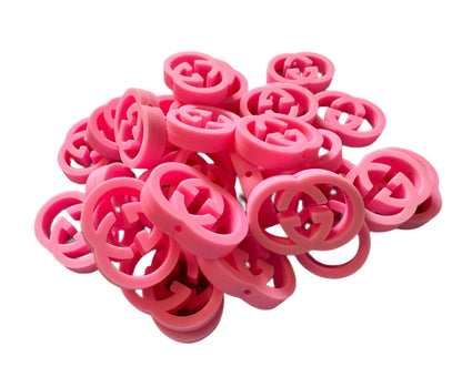 GG Letters Designer Inspired Silicone Focal Bead for Beadable Pens, Stylus, Pencils, Keychains and More