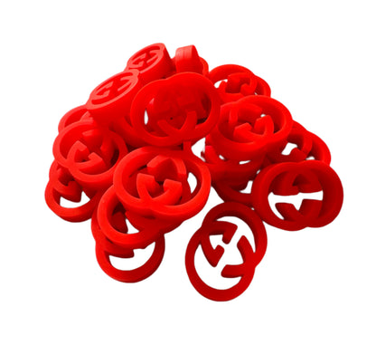 GG Letters Designer Inspired Silicone Focal Bead for Beadable Pens, Stylus, Pencils, Keychains and More