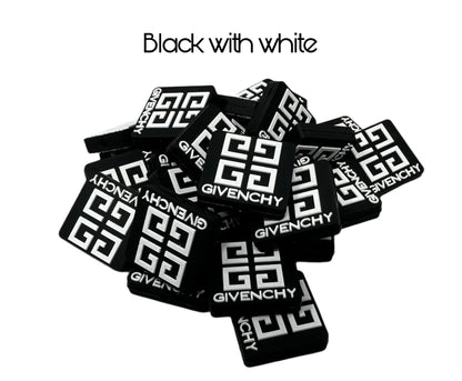 Givenchy Square Designer Inspired Silicone Focal Bead for Beadable Pens, Stylus, Pencils, Keychains and More