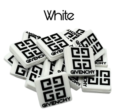 Givenchy Square Designer Inspired Silicone Focal Bead for Beadable Pens, Stylus, Pencils, Keychains and More