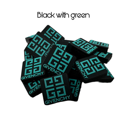 Givenchy Square Designer Inspired Silicone Focal Bead for Beadable Pens, Stylus, Pencils, Keychains and More