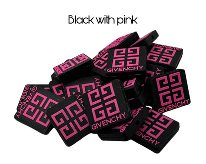 Givenchy Square Designer Inspired Silicone Focal Bead for Beadable Pens, Stylus, Pencils, Keychains and More