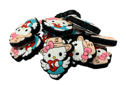 Hello Kitty Designer Inspired Silicone Focal Bead for Beadable Pens, Stylus, Pencils, Keychains and More CC, LV and GG