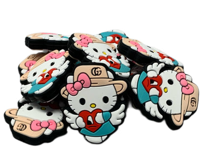 Hello Kitty Designer Inspired Silicone Focal Bead for Beadable Pens, Stylus, Pencils, Keychains and More CC, LV and GG