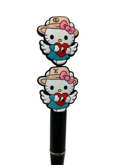 Hello Kitty Designer Inspired Silicone Focal Bead for Beadable Pens, Stylus, Pencils, Keychains and More CC, LV and GG