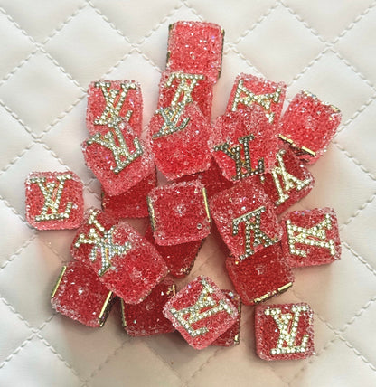 LV Sugar Cube Designer Inspired Bead for Beadable Pens, Stylus, Pencils, Keychains and More!