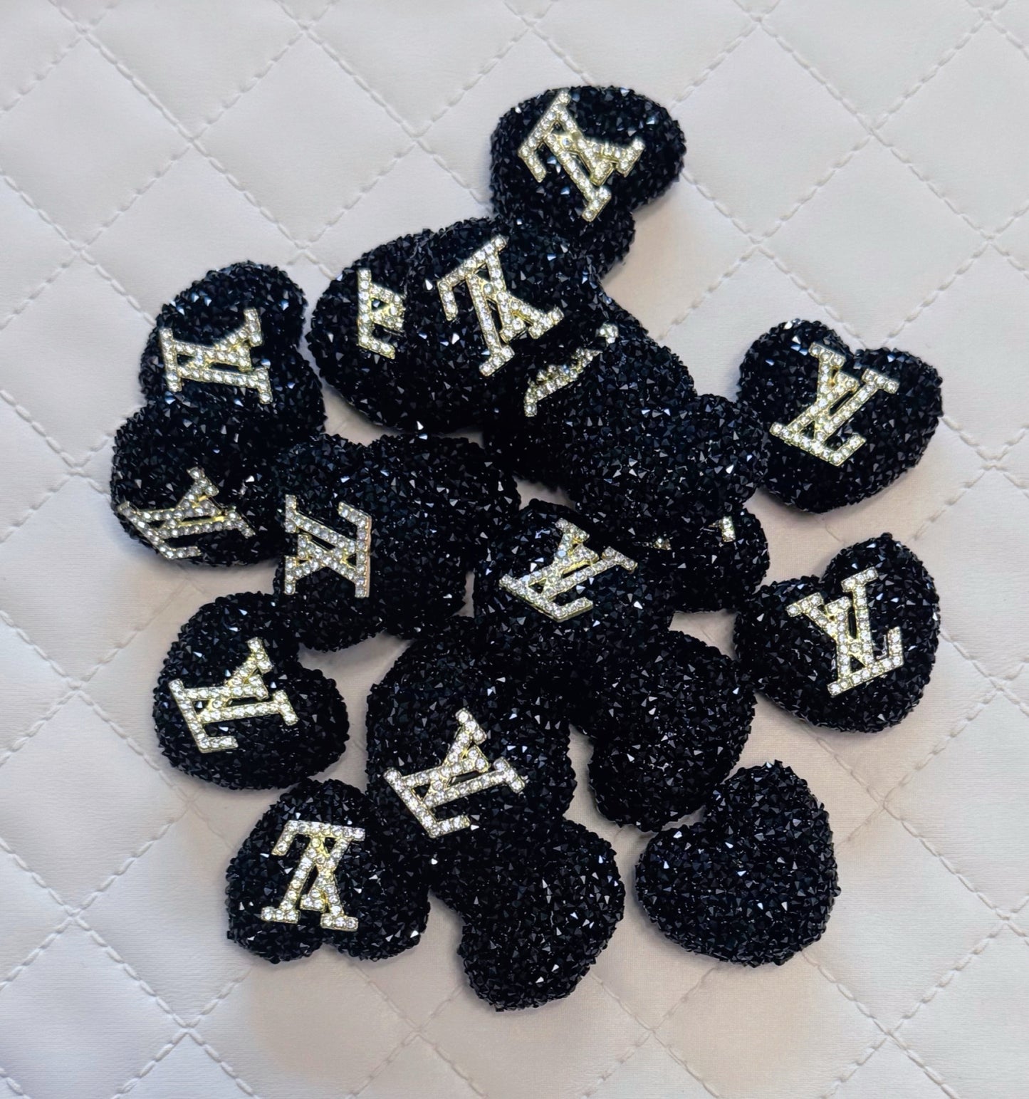 Single Sided LV Sugar Heart Designer Inspired Bead for Beadable Pens, Stylus, Pencils, Keychains and More!
