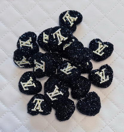 Single Sided LV Sugar Heart Designer Inspired Bead for Beadable Pens, Stylus, Pencils, Keychains and More!