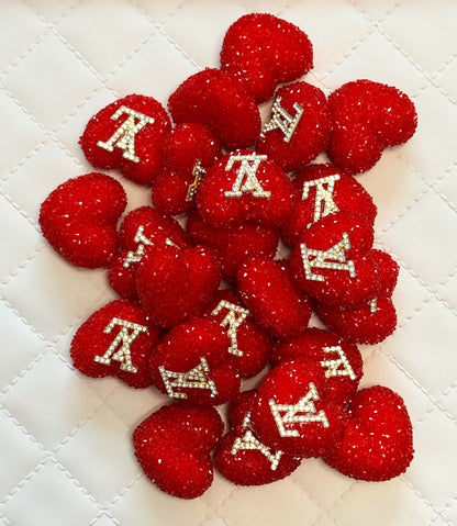 Single Sided LV Sugar Heart Designer Inspired Bead for Beadable Pens, Stylus, Pencils, Keychains and More!
