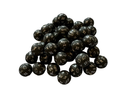 LV Letters Designer Inspired Silicone Round Bead for Beadable Pens, Stylus, Pencils, Keychains and More