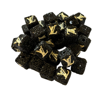 LV Rhinestone Cube Designer Inspired Bead for Beadable Pens, Stylus, Pencils, Keychains and More!