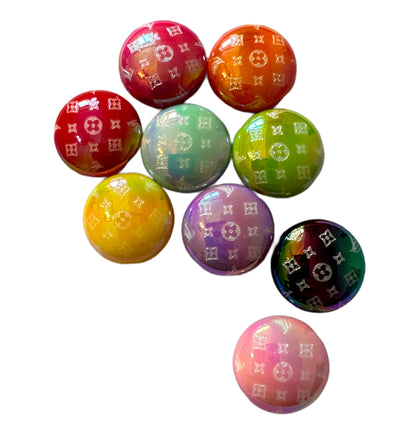 LV Flat Round Designer Inspired Acrylic Beads for Beadable Pens, Stylus, Pencils, Keychains and More!