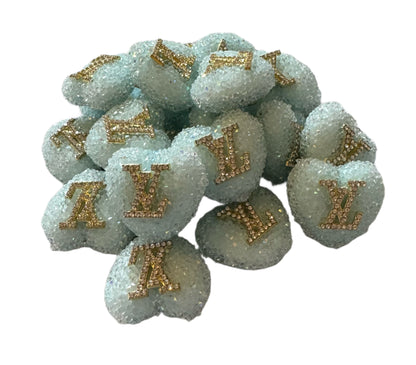 LV Sugar Heart Designer Inspired Bead for Beadable Pens, Stylus, Pencils, Keychains and More!