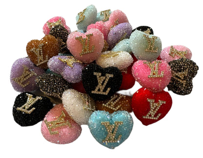 LV Sugar Heart Designer Inspired Bead for Beadable Pens, Stylus, Pencils, Keychains and More!