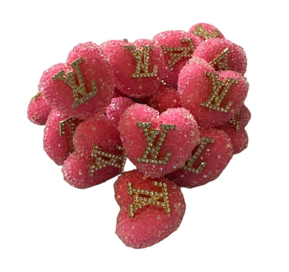 LV Sugar Heart Designer Inspired Bead for Beadable Pens, Stylus, Pencils, Keychains and More!