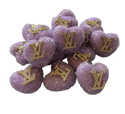 LV Sugar Heart Designer Inspired Bead for Beadable Pens, Stylus, Pencils, Keychains and More!