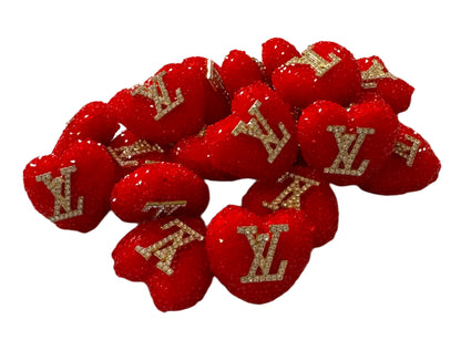 LV Sugar Heart Designer Inspired Bead for Beadable Pens, Stylus, Pencils, Keychains and More!