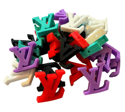 LV Letters Designer Inspired Silicone Focal Bead for Beadable Pens, Stylus, Pencils, Keychains and More