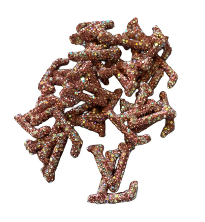 LV Rhinestone Letters Designer Inspired Bead for Beadable Pens, Stylus, Pencils, Keychains and More!